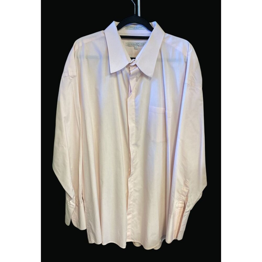 Assante Mens Business Casual Light Pink Button-Up Size 20 6/7 HA01 Q